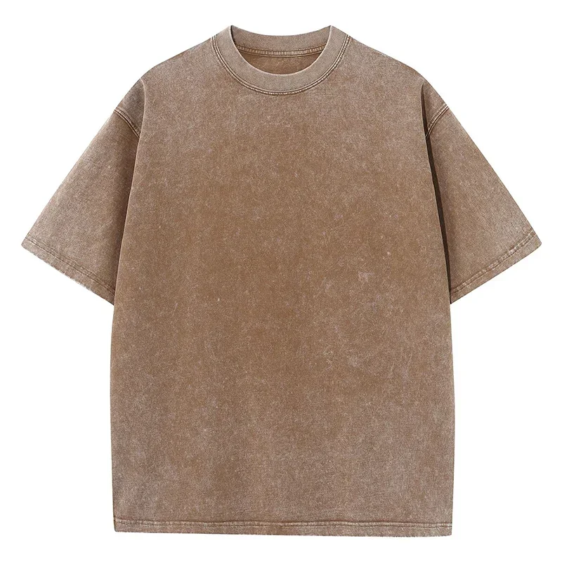 Vintage-Inspired Heavyweight Solid Color Oversized T-Shirt - Unisex Summer Streetwear