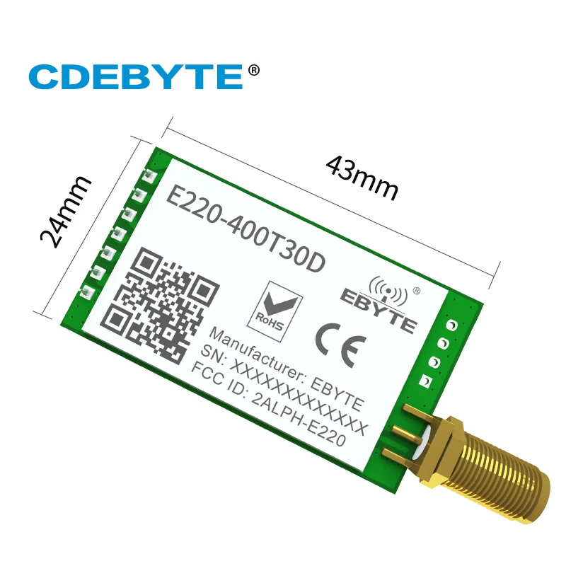 Wireless Module LLCC68 LoRa 433MHz 470MHz 30dBm Long Range 10km RSSI CDEBYTE E220-400T30D SMA-K DIP UART Transmitter Receiver