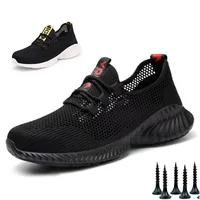 Lynjacye Summer Breathbale Air Mesh Steel Toe Work Shoes Breathable Working Shoes Women Man Safety Shoes Lightweight Shoes 1