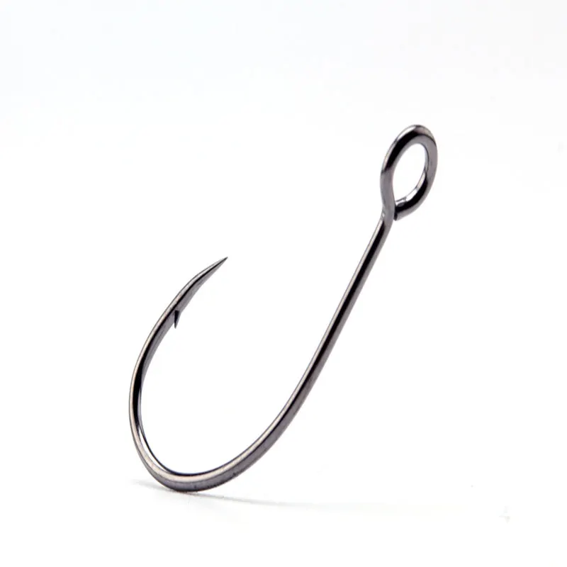 Description Picture 4 of item50pcs/box Fishing Crank Hooks Barbed Fishhook Fishing Tackle Box Big Eye Sharp High Carbon Steel Fish Single Hook Carp Jig Hooks