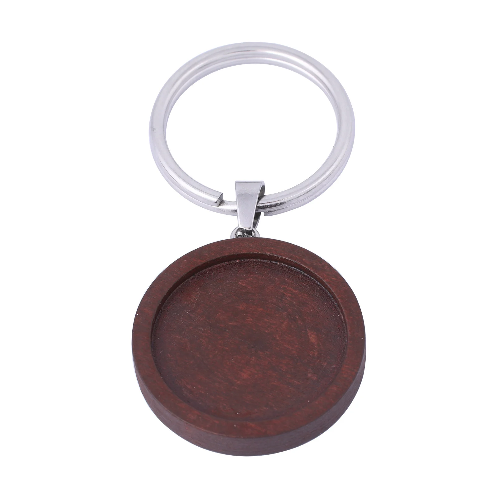 5pcs Wood Cabochon Key Chain Base Settings 25m Blank Wooden Pendant ...