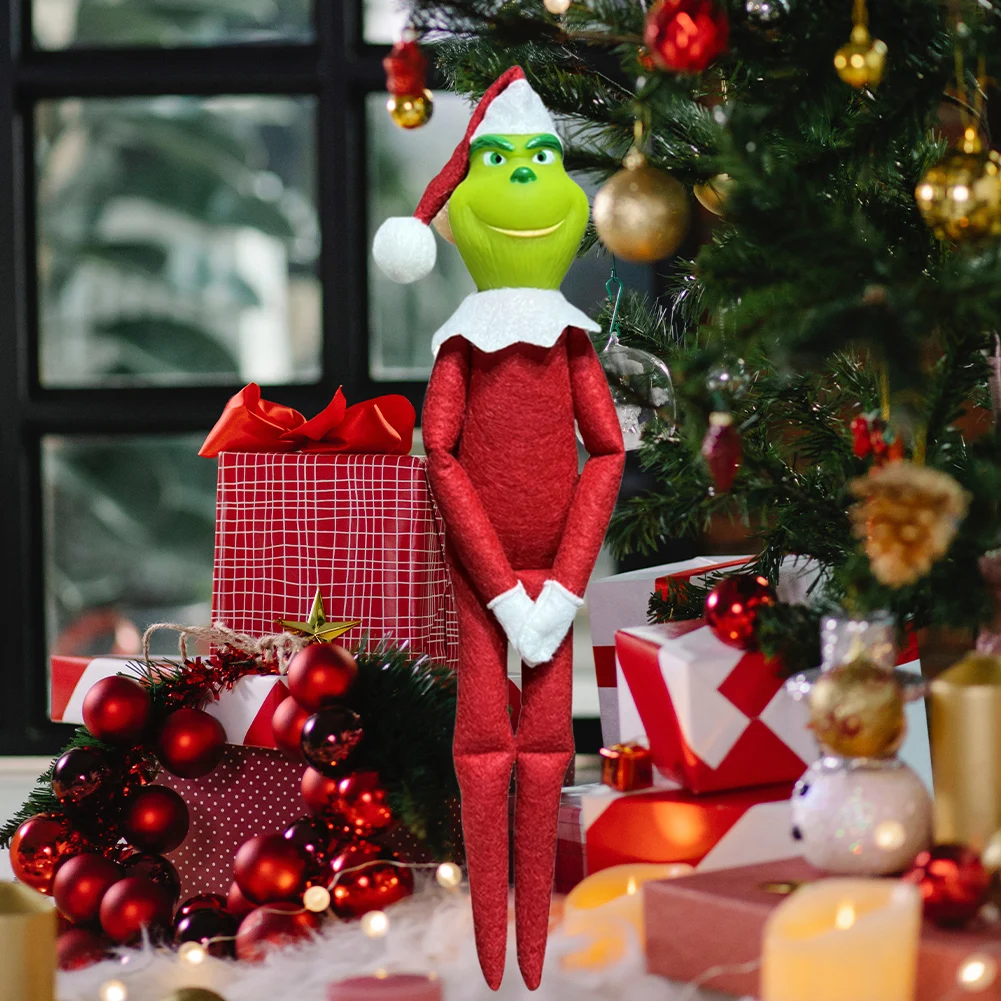 Happy Christmas Cute Elf Doll Plush Toys Pendant Xmas Tree Ornament Gift Happy New Year Novelty Naughty Boy Ghost Elf Doll christmas decorations assembled toys elf car pendant