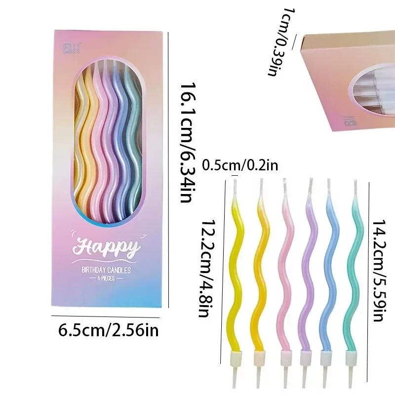 Romantic Twisted Spiral Birthday Candles Elegant Long Curved Cake Toppers for Valentine’s Day Anniversaries Dinner Decorations