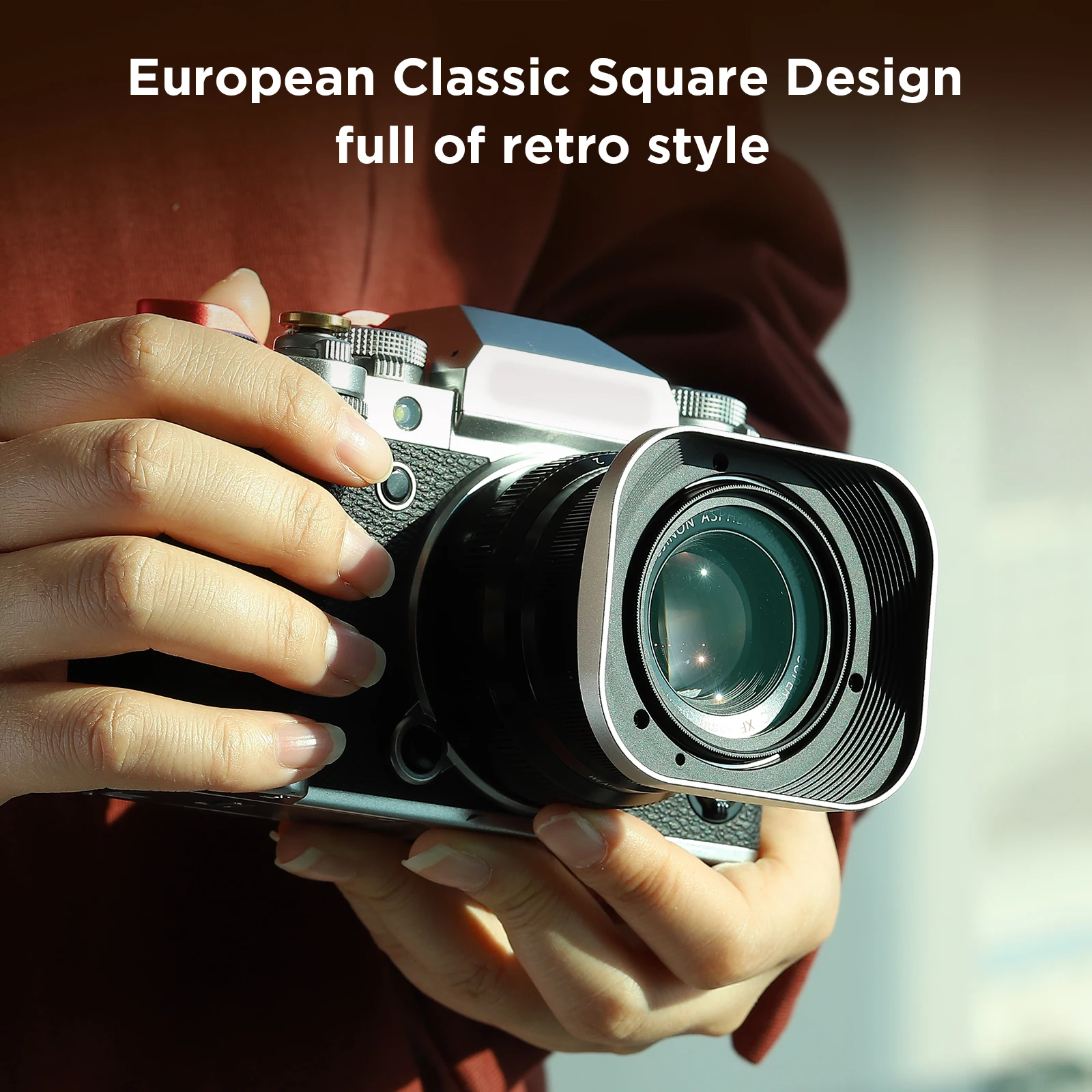 Haoge LH-X35S Square Metal Lens Hood Shade for Fuji Fujinon XF