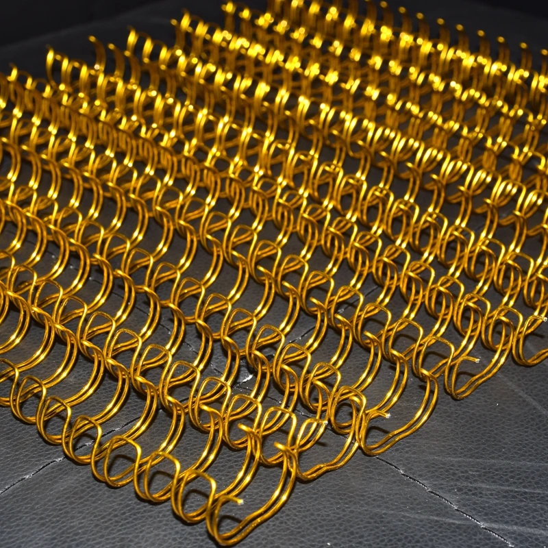 8PCS Gold Color A4 3:1/2:1 Pitch 1/4"-1-3/4"(6.4-44.4mm) OY Double Loop Wire Calendar Binding Comb Coil Wire Rings
