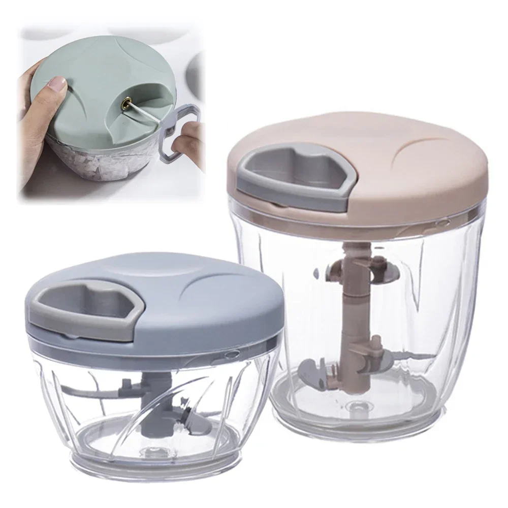 500ML Manual Food Chopper, Easy Hand Pull Mincer, Blender to Chop  Vegetables,Onion,Fruits,Nuts,Garlic