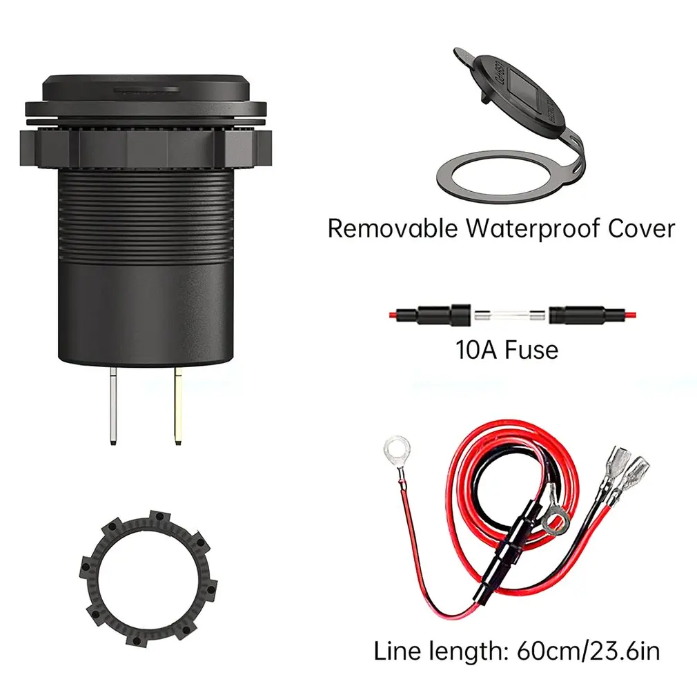 ġ   ܼƮ   USB , 60W PD Ÿ C/QC 3.0, 12V 24V ڵ Ʈ Ʈ RV 