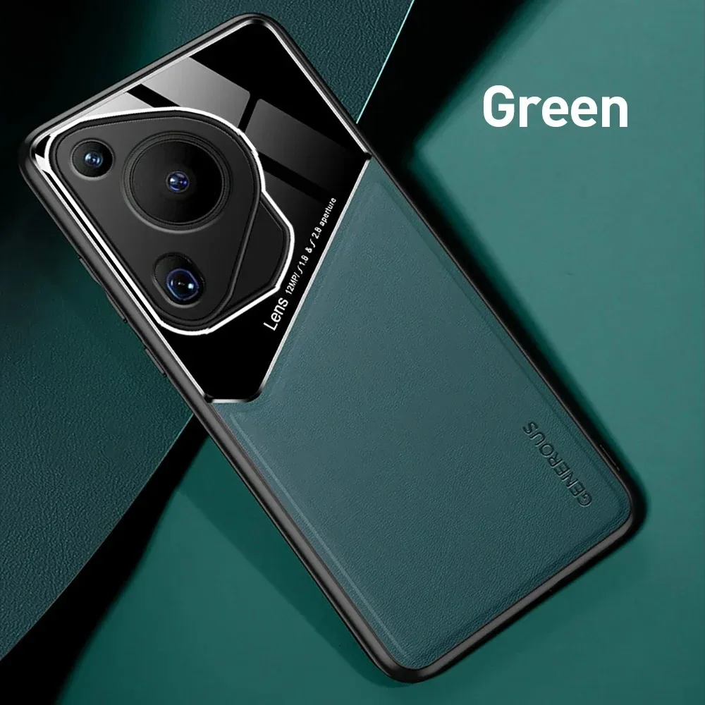Leather Texture Case For Huawei Pura 70 Ultra P70 P60 Pro Cover With Car Magnetic Suction Holder Coque Fundas Capa_voghion.com