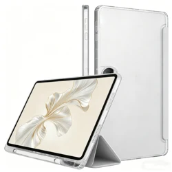 Transparent Acrylic Tri - Fold Protective Case with Pen Slot for Honor Pad 10 12.1 (Gary)