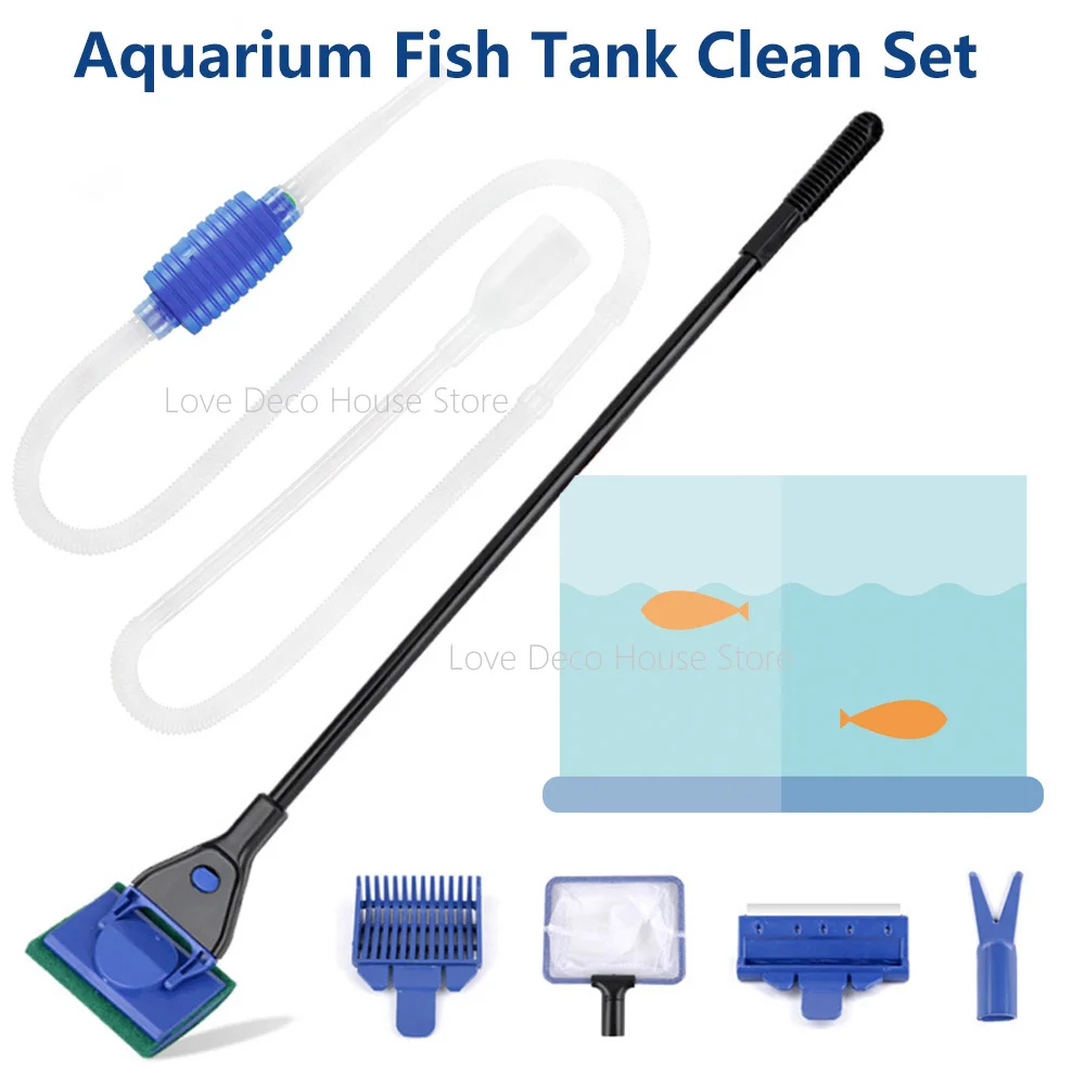 Aquarium Cleaning Tools 5 in 1 Fish Tank Cleaning Kit Tools Algae