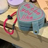 Heart Shaped Cake Mini Jewelry Box Retro Denim Portable Ring Jewelry Storage Travel Gift Love Jewelry Box Solid Color 1