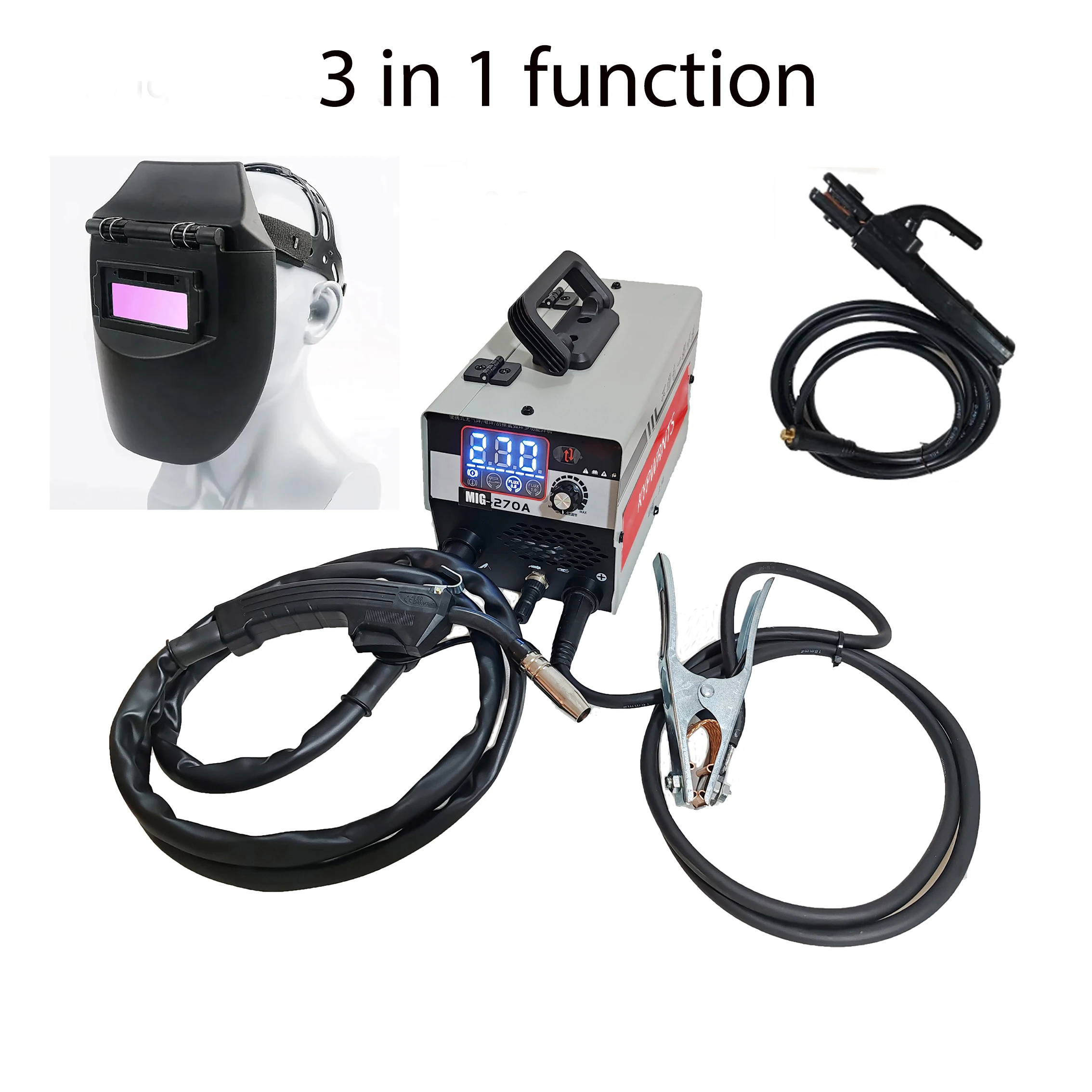 270A MIG Welder Gasless MIG Aluminum ARC MMA 3 In 1 Semi-automatic Welding Machine Tools
