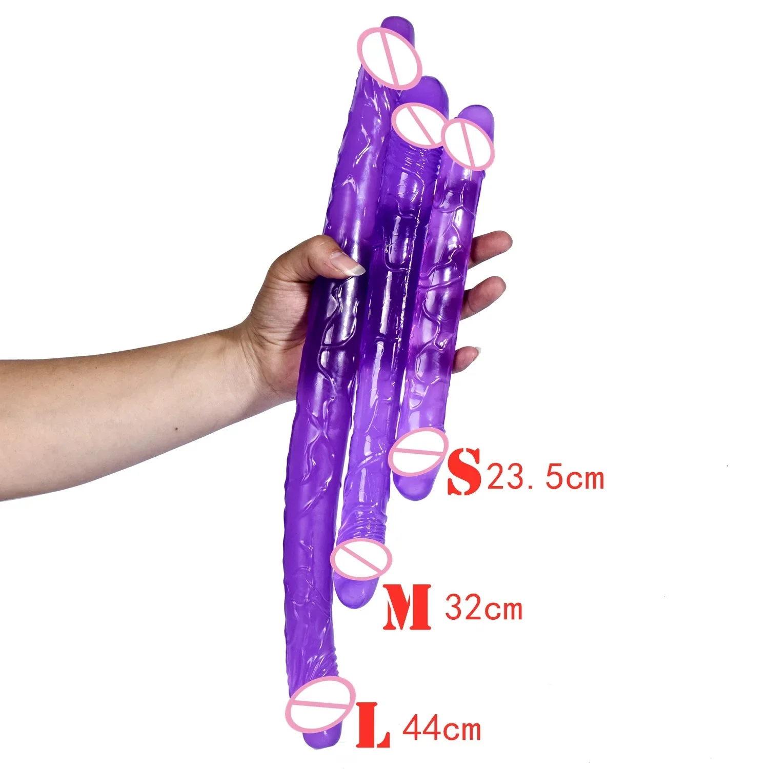 Double head Dildo Long Jelly Realistic Dildo Double Ended Flexible Big Penis for Women Masturbator Sex Toys for Lesbian