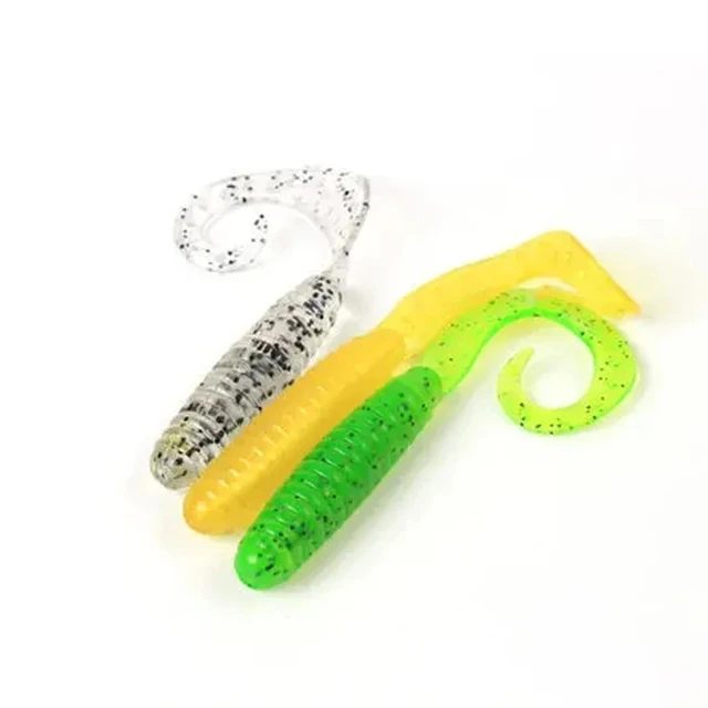 Burle Grub Soft Fishing Lures Jig Head Hooks Kit Crappie Jigs Head Soft  Plastic Bait Curly Grub Tail Set Smell Fishing Soft Lure - AliExpress