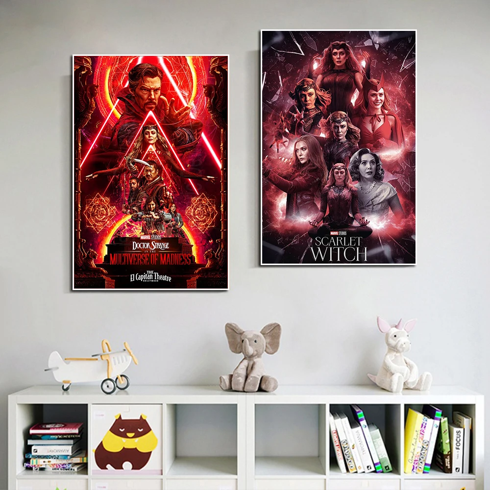 Displate - Poster en Métal - Monté sur Aimant - Marvel - Dr Strange  Multiverse of Madness - Scarlet Witch character - Taille M - 32x45cm - Matt  : : Cuisine et Maison