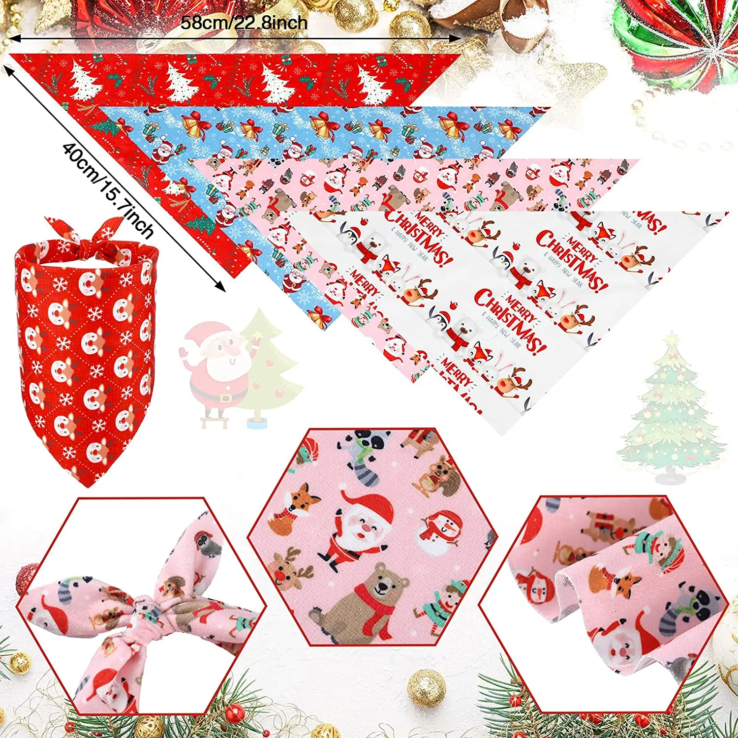 20 Packs Christmas Dog Bandana Dog Triangle Scarfs Thanksgiving Halloween Dog Bibs Bandanas For Dog Accessoires 4