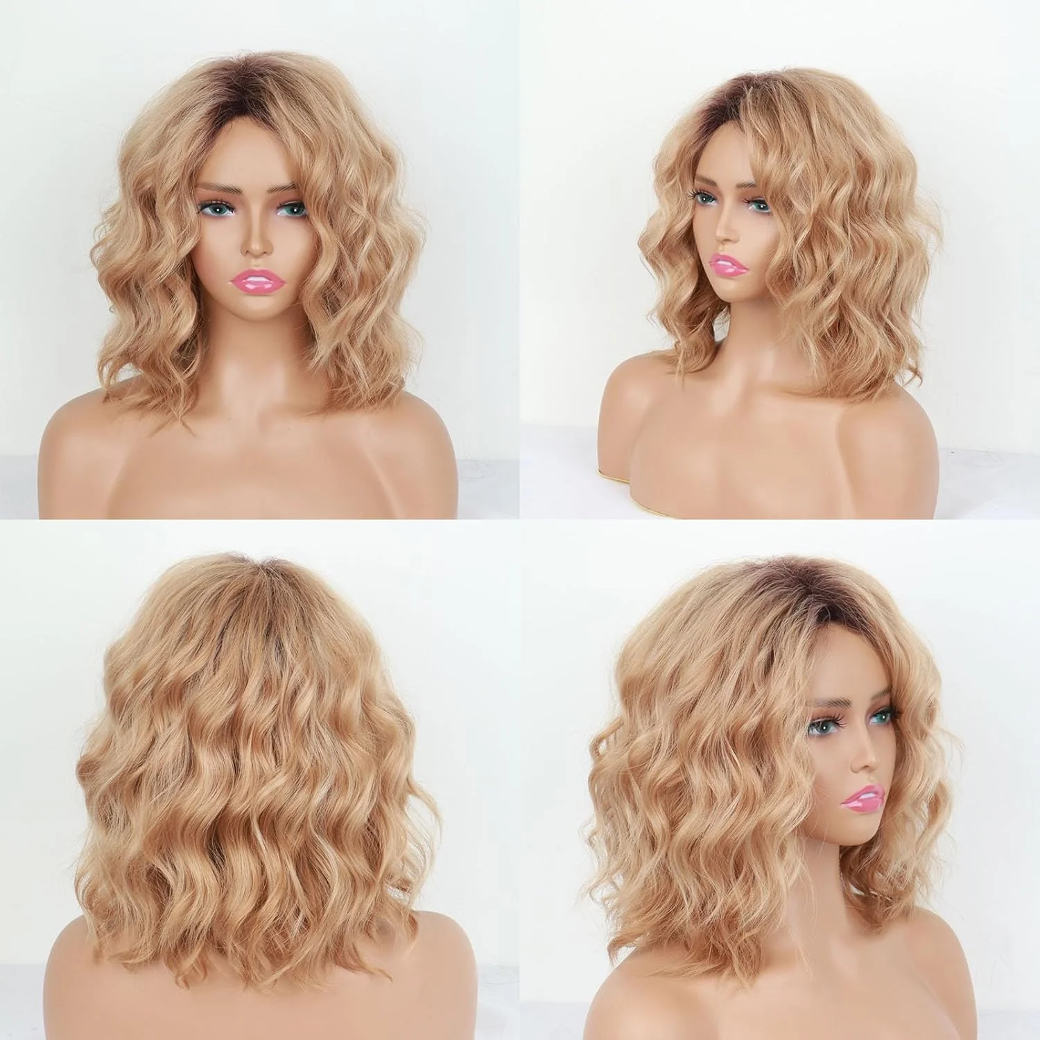 Shoulder Length Blonde Curly Wig Long Blonde Curly Wig Golden