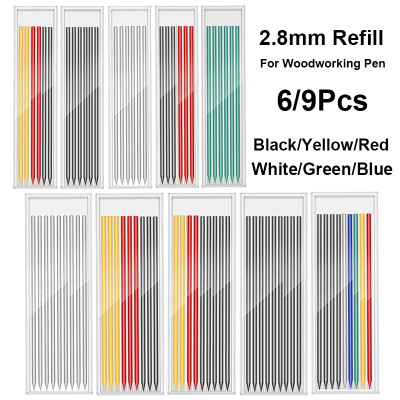 2.8mm Mechanical Pencil Refill HB Erasable Colorful Leads Art Painting Drawing Tool Woodworking Construction Stationery Supplies mechanical pencil refill,mechanical pencil refills