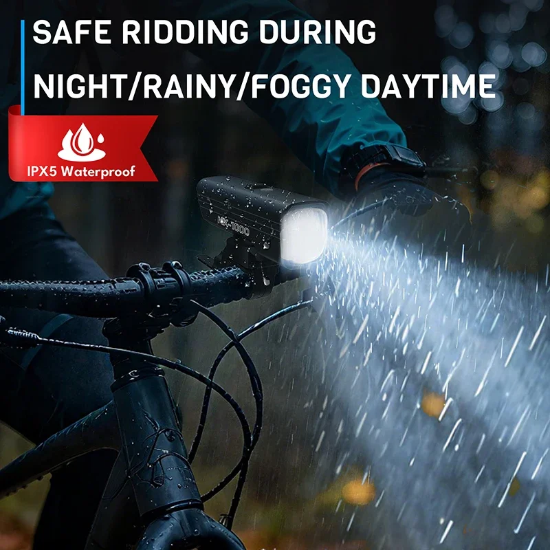 Luce Anteriore per Bicicletta BUCKLOS ad Alta Luminosità con Sensore Intelligente, Ricarica TYPE-C, Lampada per Ciclismo Notturno a Lunga Durata - immagine 5