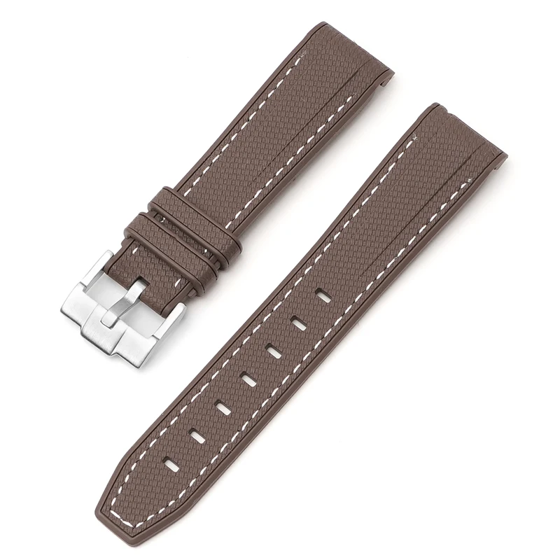 Premium 20mm Rubber Silicone Watch Band - Curved End Wrist Bracelet