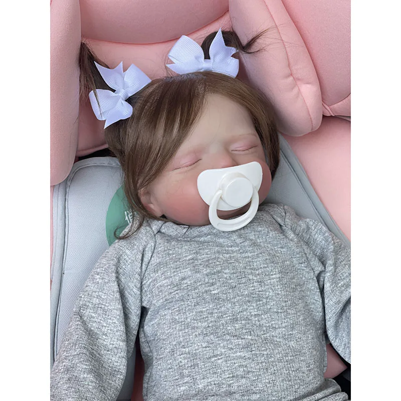 현실적인 수면 소녀 인형, 45cm 코튼 바디, 손 뿌리 머리카락, 로잘리