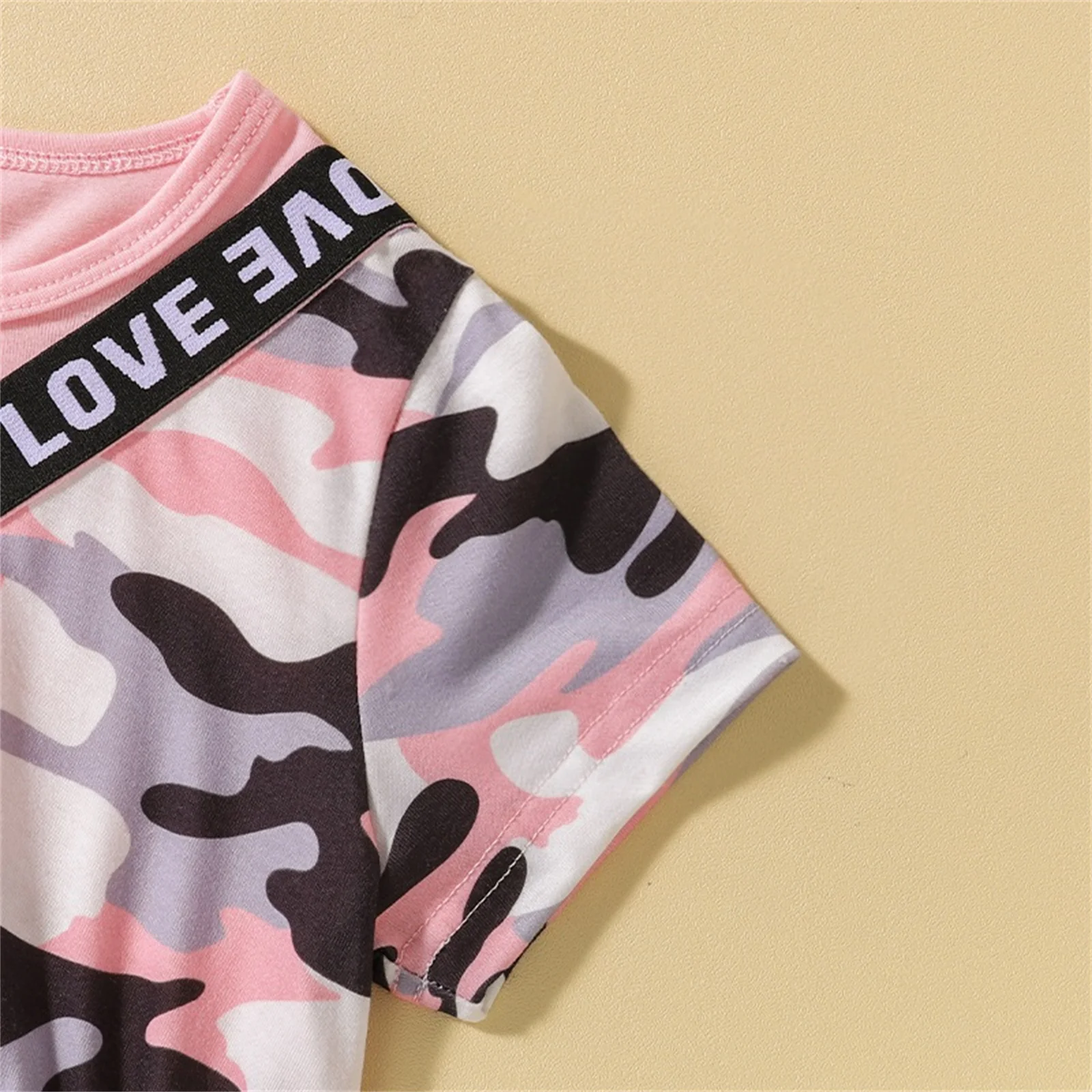 3Pack Toddler Girl Camouflage/Butterfly Print Splice Shortsleeve Dress Unilovers