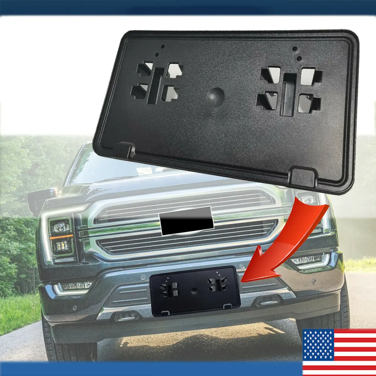 

JL3Z-17A385-BA Car Accessories Front Bumper License Plate Holder Mounting Bracket For Ford F150 F-150 2018 2019 2020 2021 17A385