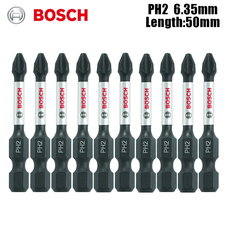 Bosch Original 3 Pieces Screwdriver Bit 50mm PH1 PH2 PH3 Impact High Robust Electric Drill Screwdriver Set for Bosch GO1 GO2