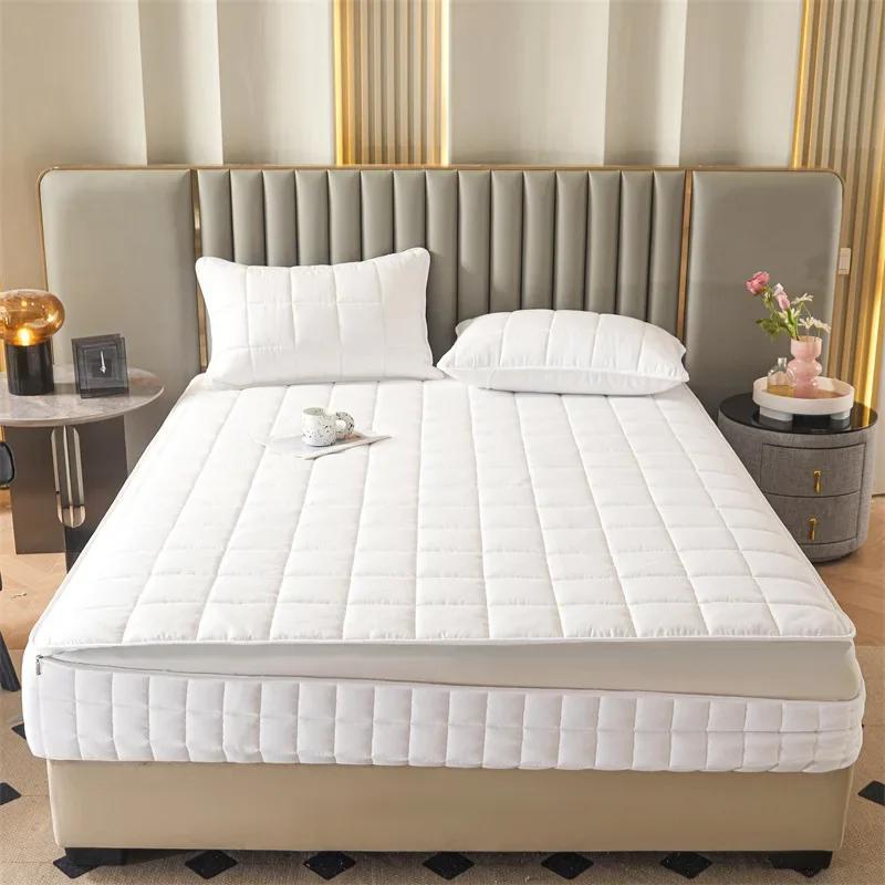 Six Sides Full Enclosed Mattress Protector Cover with Zipper Closure Thicken Quilted Mattress Topper Pad Luxury Soft Bed Sheet 2