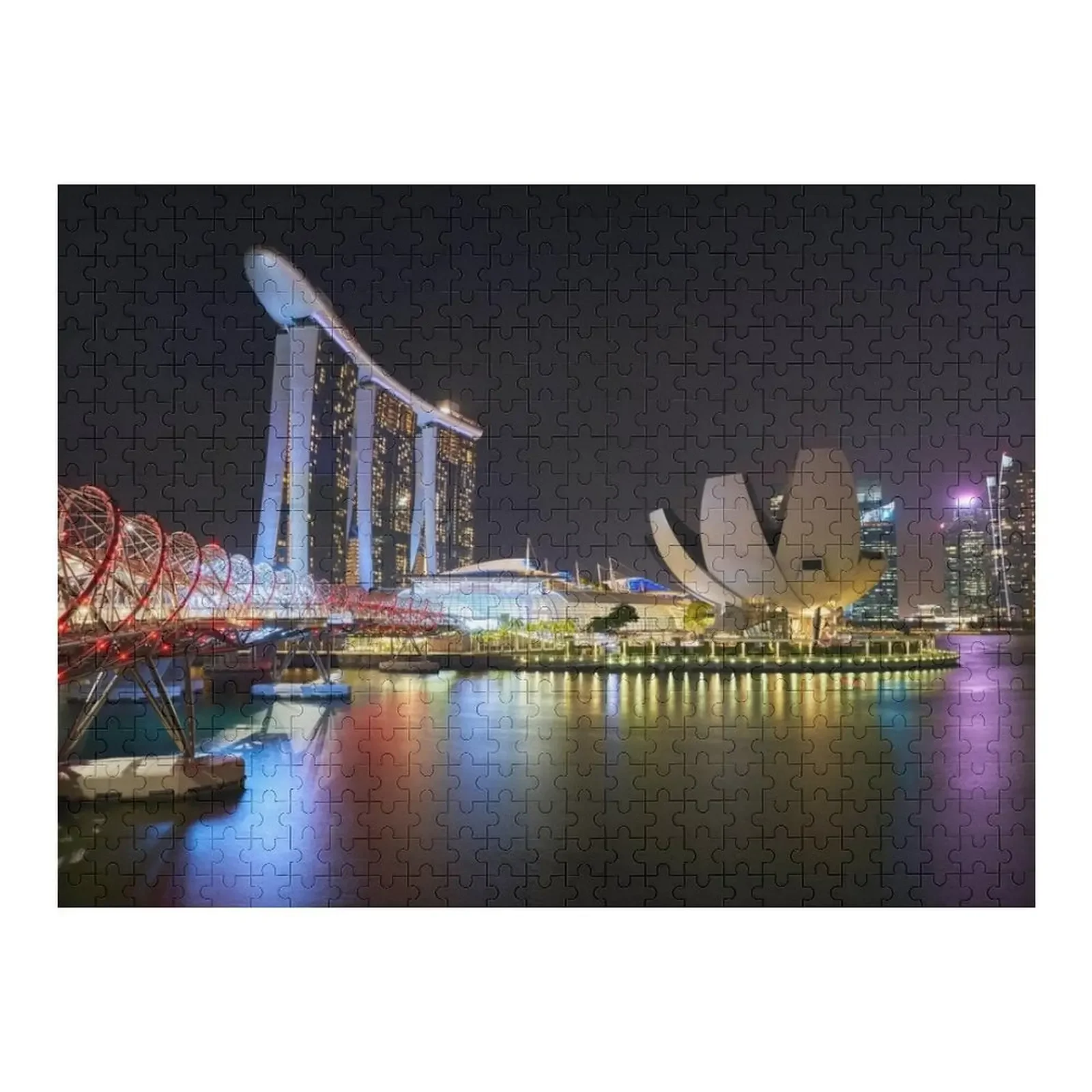 Singapore Gardens by the Bay Cityscape Skyline Architecture Jigsaw Puzzle Wooden Name Custom Child Puzzle bob manders architecture