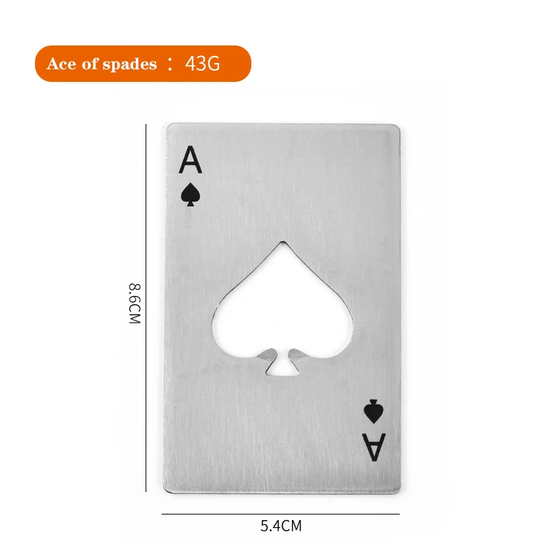 Playing Cards Poker Set 1Pcs Portable Stainless Steel Poker Bottle Opener
