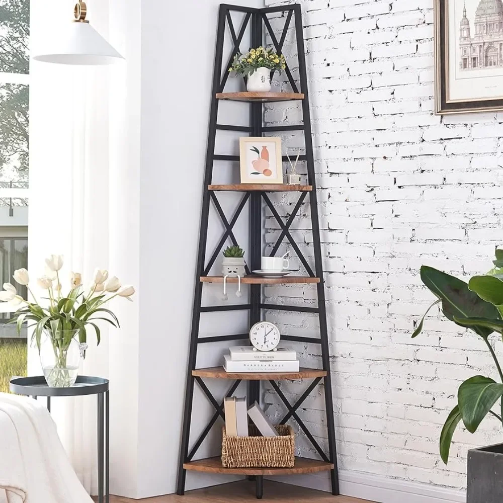 

5-уровневая отдельно стоящая угловая книжная полка, консольный стол для гостиной, высокая угловая лестница, полка с металлическими рамами, боковой конец стола