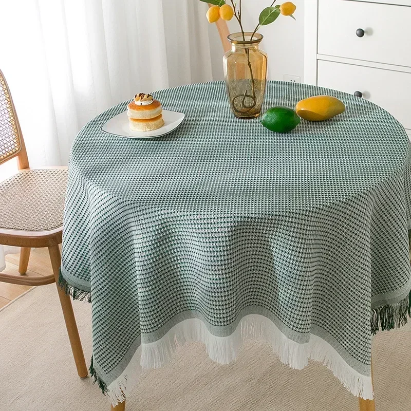 

Table high-grade lace cover tea table cloth knitting cloth round rectangular gray22