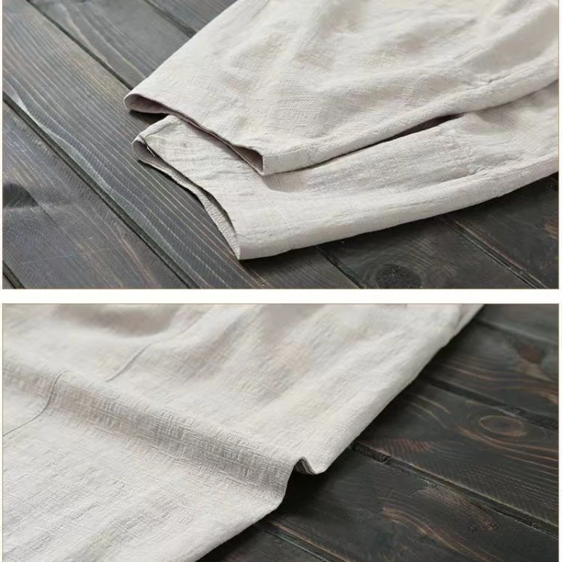 2023 Autumn New Women Ankle-Length Pants Loose 100%Cotton Wide-Leg Pants Casual Slim Harem Pants Comfortable Mom Pants