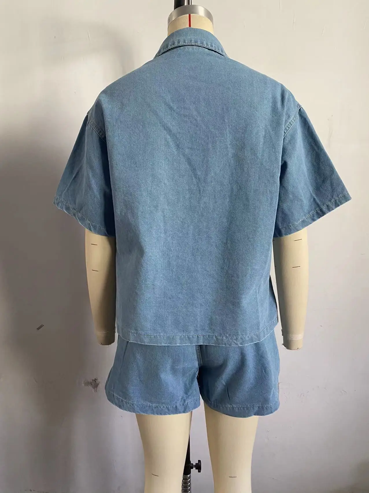 Denim Jacket and Shorts Set Detail
