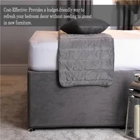 Excellente housse de base de lit de 19 pouces à bords extra profonds – Transforme une base de lit ou un divan d'apparence sobre en tissu de luxe en faux daim. 6