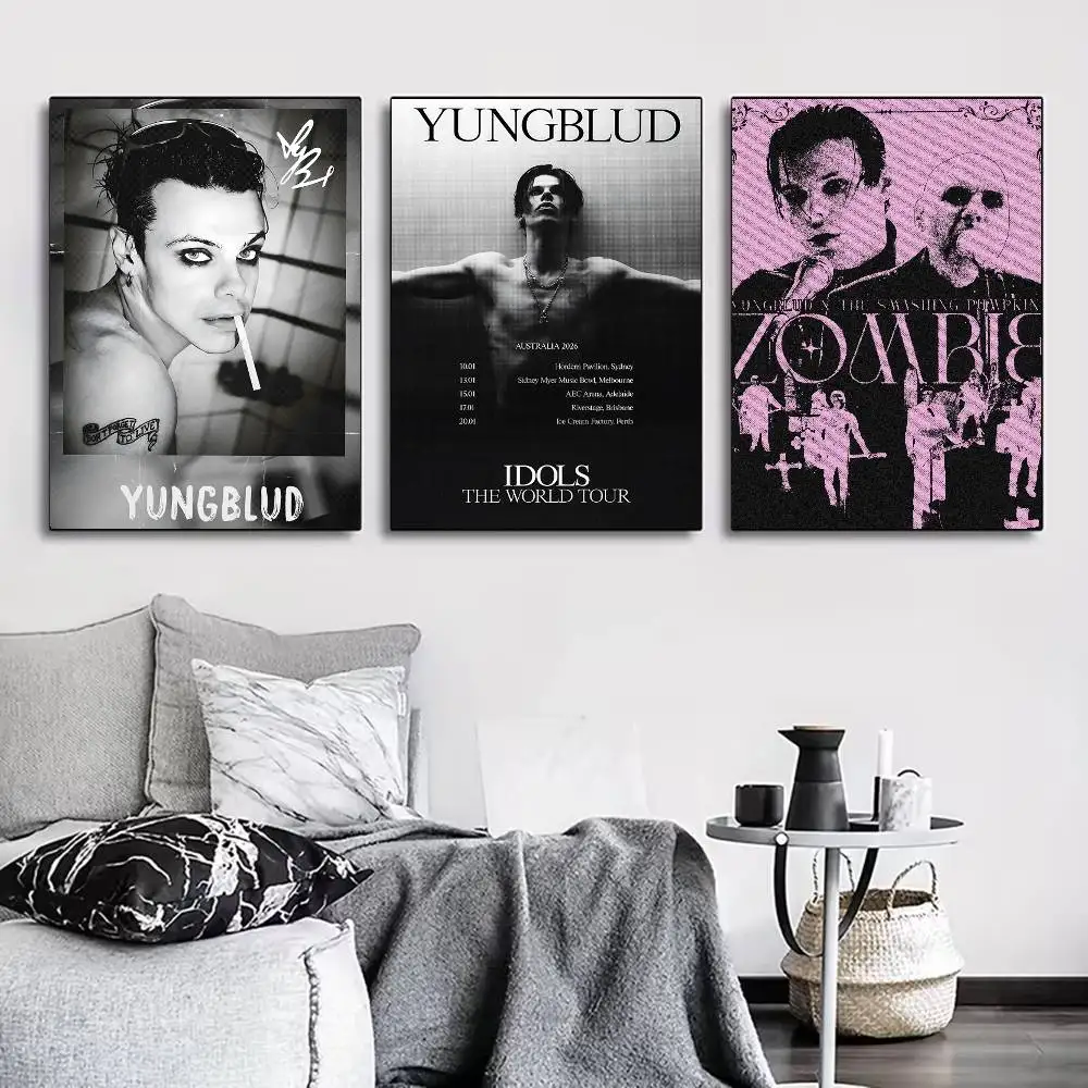 โปสเตอร์แร็ปเปอร์ YUNGBLUD สำหรับการตกแต่งสไตล์โมเดิร์นในโฮมออฟฟิศ ห้องนอน ห้องนั่งเล่น ห้องครัว ห้องน้ำ 1