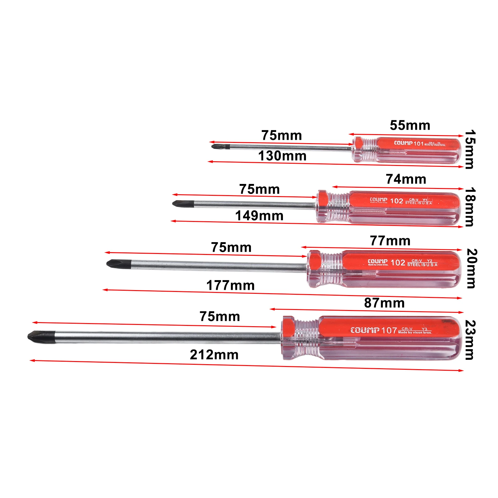 

4pcs Y-Shaped Screwdriver Set Nonslip Magnetic Tri-Wing Screwdriver Y0 Y1 Y2 Y3 Chrome Vanadium Steel Screwdriver Hand Tool