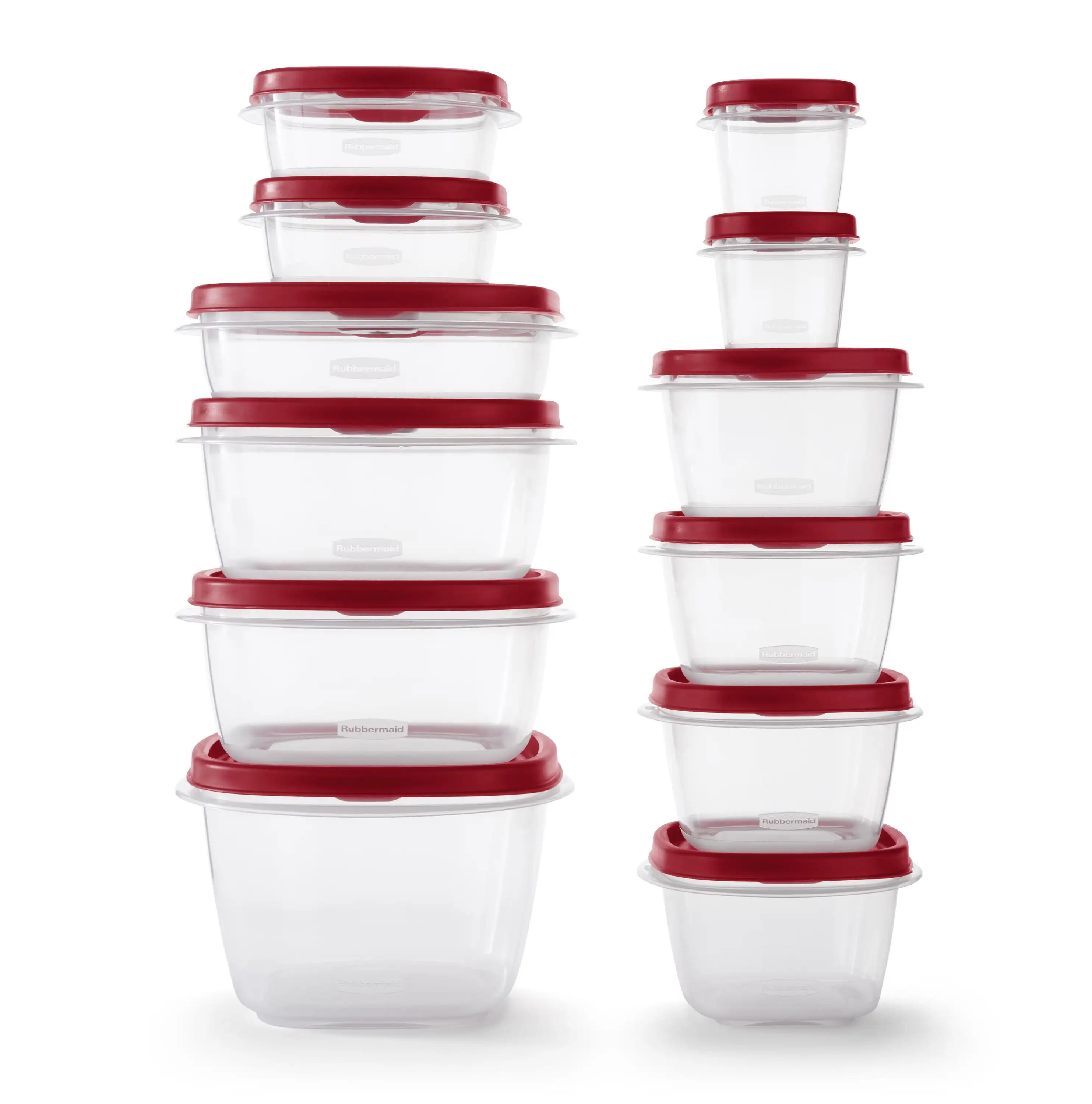

EasyFindLids 24 Piece Food Storage Containers Variety Set, Red