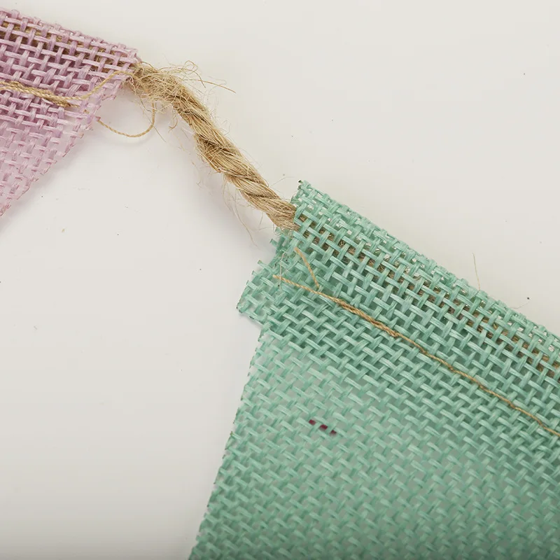 4M Colorful Jute Linen Pennant Birthday Bunting  Wall Hanging Wedding Hanging Banner Party Garland Home Decor