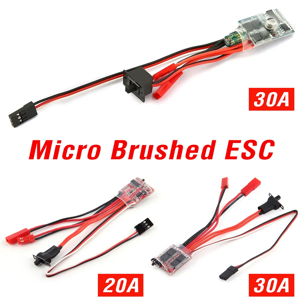 Micro ESC 20A 30A Brushed ESC RC ESC Electric Speed Controller 2S 4~8v for DIY Mini 1/16 1/18 1/24 RC Car Boat Tank w/Brake