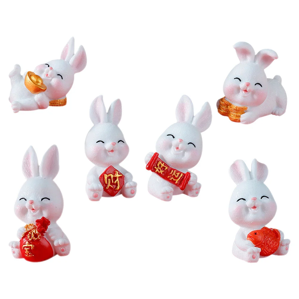 

Mini Rabbit Miniature Hare Animal Figurine Resin Craft Bunny Garden Ornament DIY Easter Children’s Cars Decoration Accessories