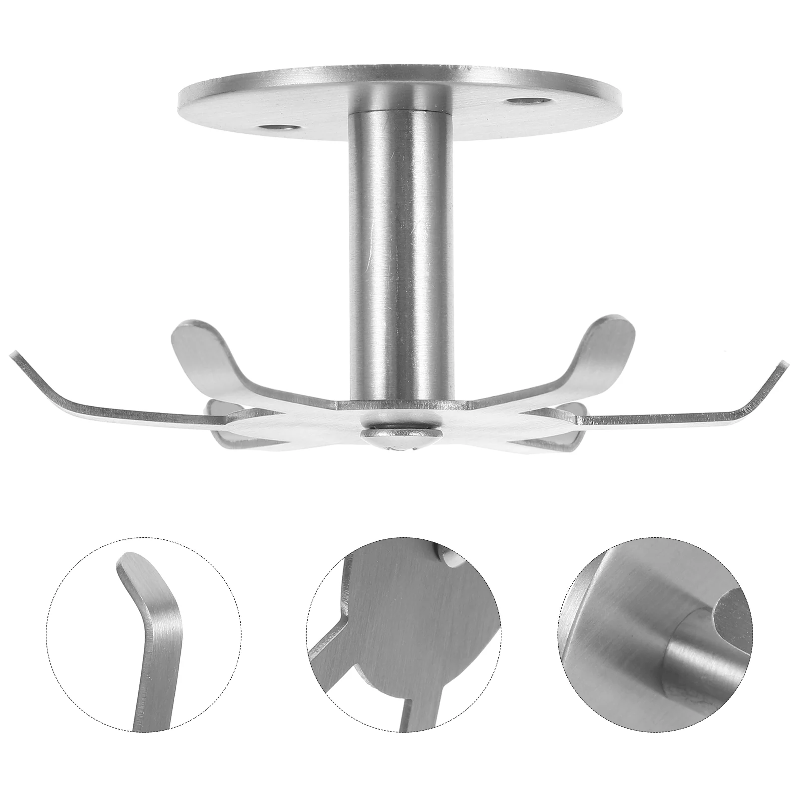 Stainless Steel Six Claw Swivel Hook Clothes Hangers Cooking Utensils Holder 360 Degree Rotating