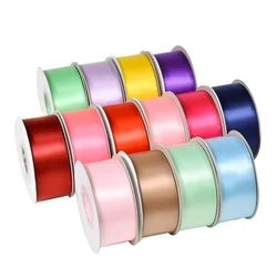 YAMA 25yards/roll Double Face Satin Ribbon 6 9 13 16 25 38 mm Solid Color Ribbons for Handmade Craft Gifts  Wedding Decoration