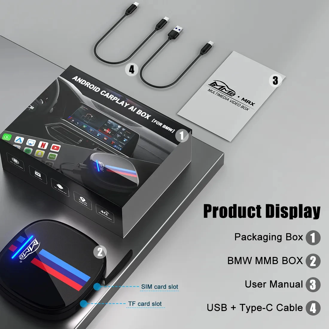 Car AiBOX Android 13 HDMI CarPlay AI Box Qualcomm SM6225 Wireless 