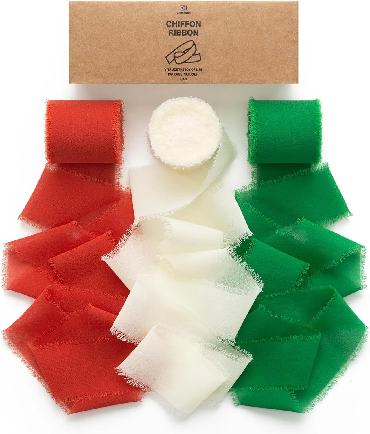 3 rotoli/set 5 m nastro di seta chiffon fatto a mano in raso con bordi