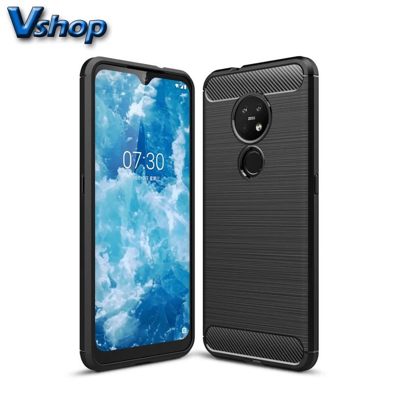 Super Luxury Case For Nokia 7.2 & 6.2 Brushed Texture Carbon Fiber TPU Protective Case Mobile Accessories
