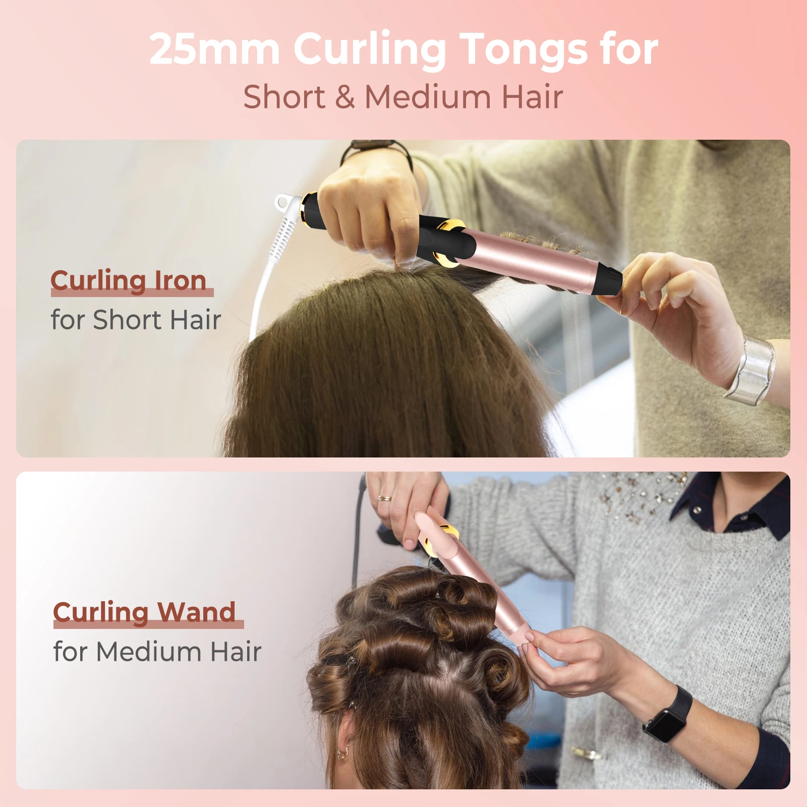 Ceramic Mini Hair Curler 25mm Travel Curling Iron Dual Voltage Curling Wand Small Hair iron Styler Curly Products hair curler,hair iron