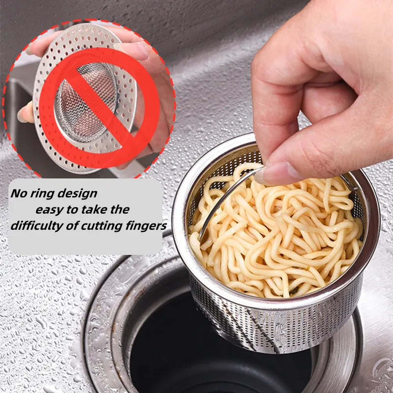 Sink Filter Kitchen Sink Filter Sink Strainer Kitchen Sink Strainer 99% Stainless Steel Kitchen Sink Strainer Basin Sink Drain Cover Filter Basket With Handle Waste Filter Mesh Kitchen Accessories