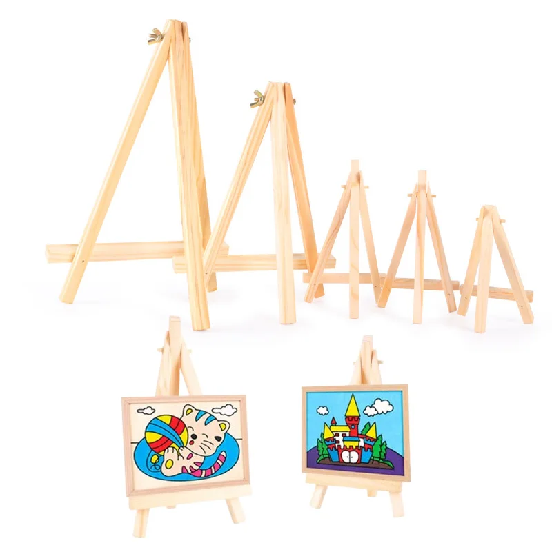 1/5pcs 천연 나무 미니 이젤 프레임 삼각대 디스플레이 회의 웨딩 테이블 이름..
